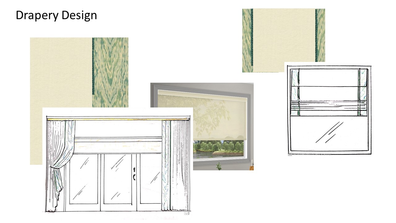 elevations and fabric selection for custom drapery design